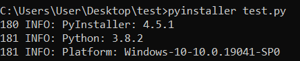 Using pyinstaller to convert .py files or scripts to .exe files