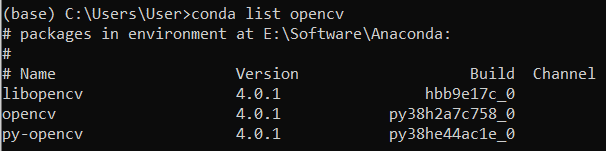 check if OpenCV was successfully installed in Anaconda Prompt for Python