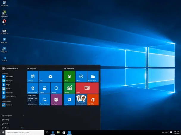 Graphical User Interface (GUI) on Windows 10 desktop operating system
