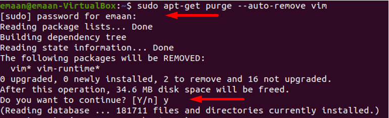 uninstalling Vim on Ubuntu Linux through terminal to reinstall it completely