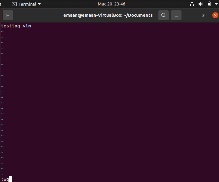 testing if vim was reinstalled correctly on Ubuntu Linux