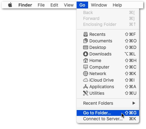 go to folder using Finder on macOS