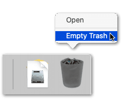 emptying trash can on macOS