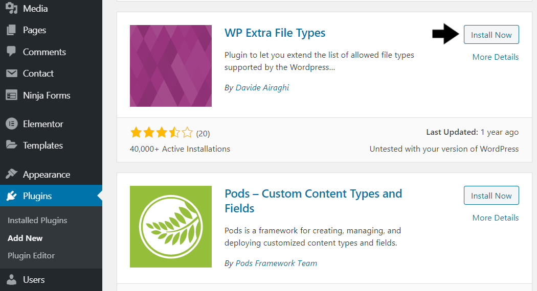install and activate WP Extra File Types plugin to use different vector image format for logo