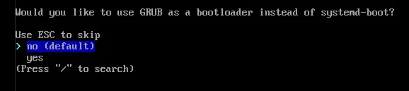 Bootloader to install arch linux