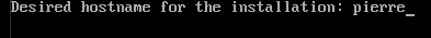 Hostname to install arch linux
