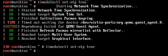 Synchronize system clock to install arch linux