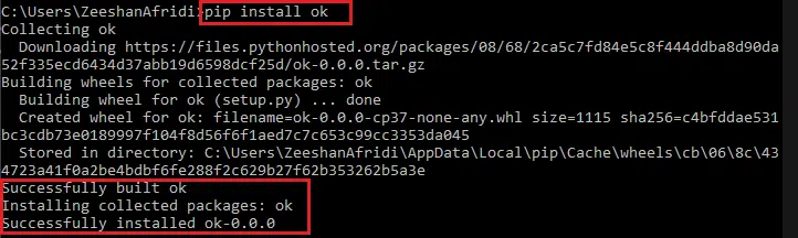 Install a package using the PIP command to fix install and uninstall not working