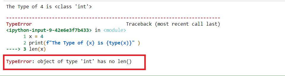  TypeError Object of Type 'Int' Has no Len
