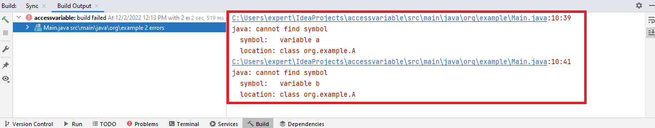 access variable from another method in Java