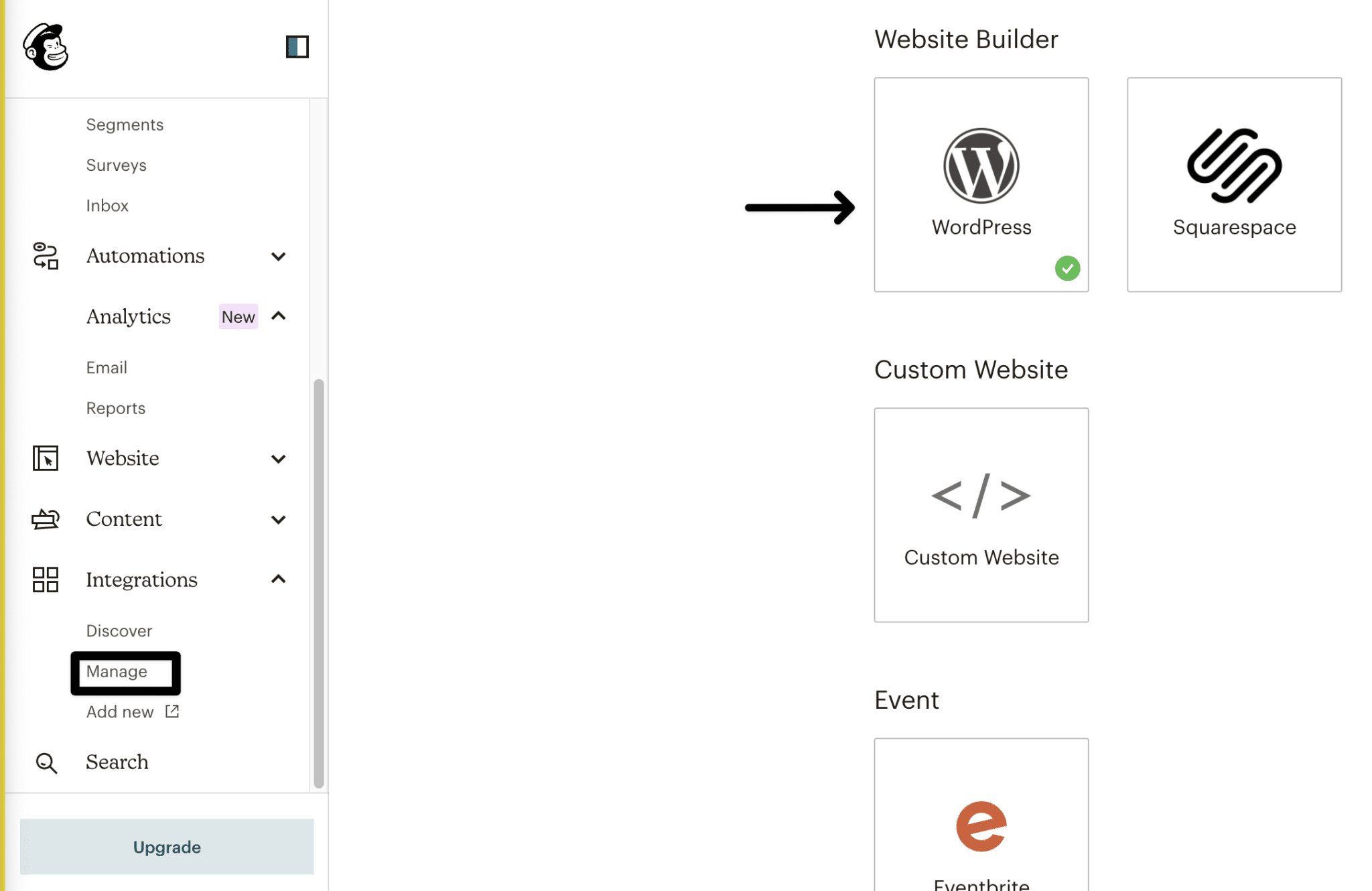 check wordpress website integration to fix can’t connect or integrate with mailchimp
