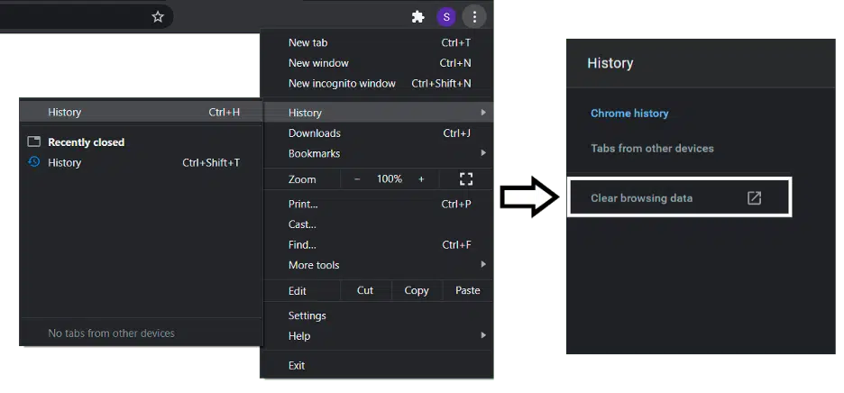 delete web browser data, cache and cookies on Google Chrome to fix wordpress favicon or site icon not showing