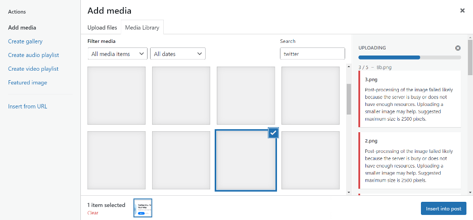 WordPress Media Library Blank or Not Showing or Loading Images