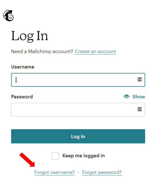 Reset Your MailChimp Account Credentials to fix can't log in or sign in to MailChimp