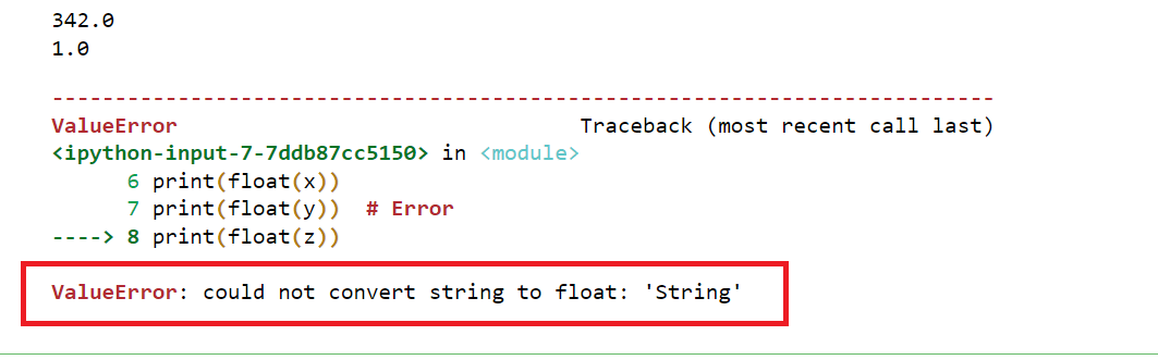ValueError: could not convert string to float: 'String.' error