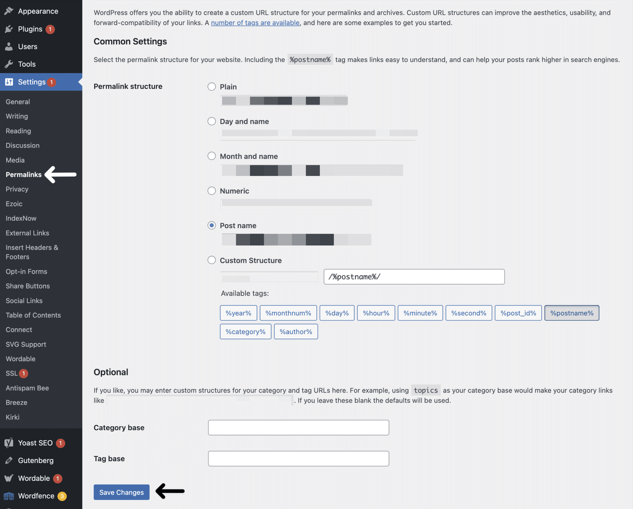 Resave your permalinks to fix Divi visual or theme builder or editor not working, showing or loading