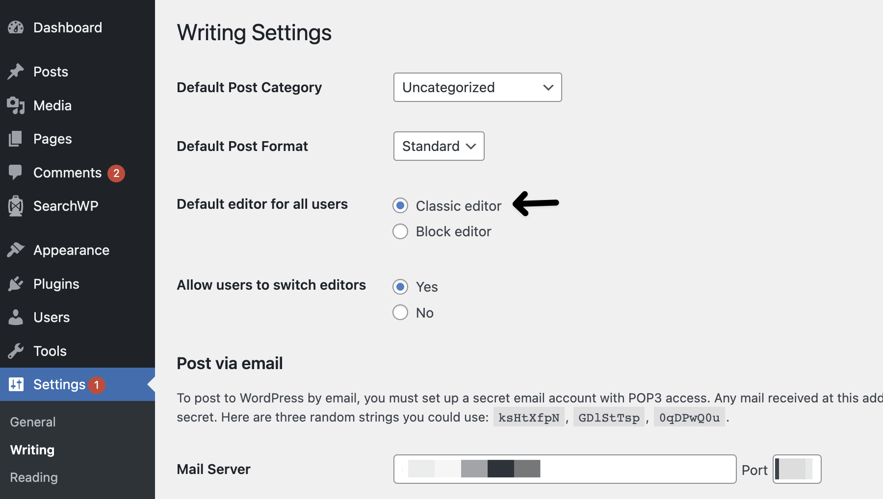 Switch to WordPress Classic editor to fix WPBakery Page Builder not working, showing, saving changes or loading frontend or backend editor