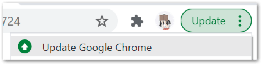 check and install pending web browser updates on Google Chrome to fix can't log in or sign in to MailChimp
