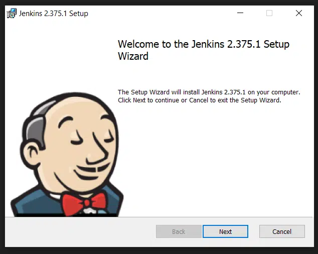 Run Jenkins Install Wizard on Windows to run Jenkins pipeline