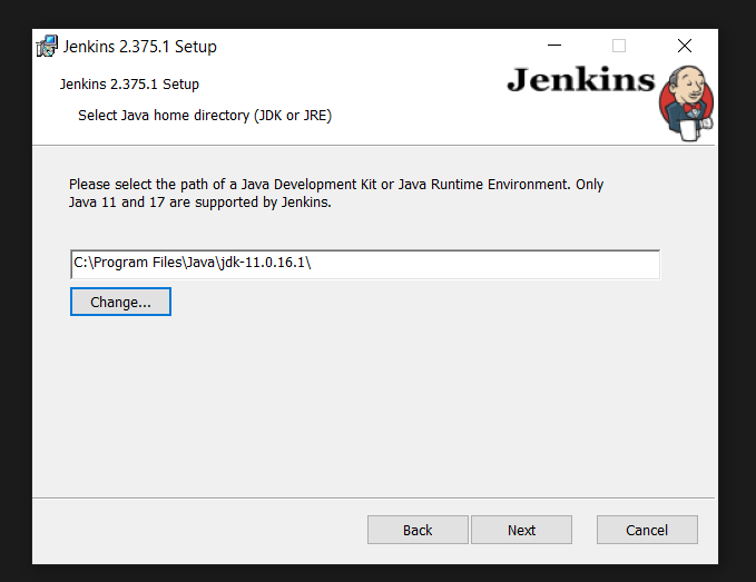 Run Jenkins Install Wizard on Windows