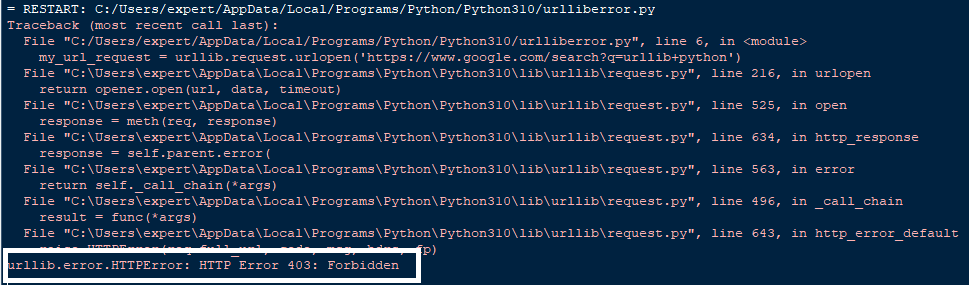 urllib.error.HTTPError: HTTP Error 403: Forbidden error in python