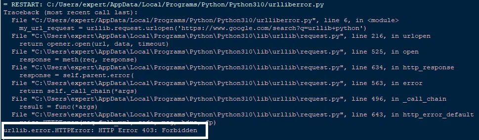 urllib.error.HTTPError: HTTP Error 403: Forbidden error in python