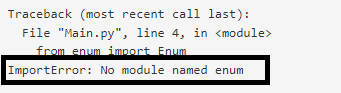 importerror no module named enum in python