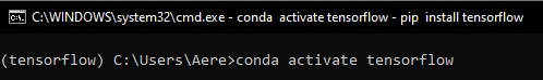 Activate your environment to download and install TensorFlow in Jupyter Notebook