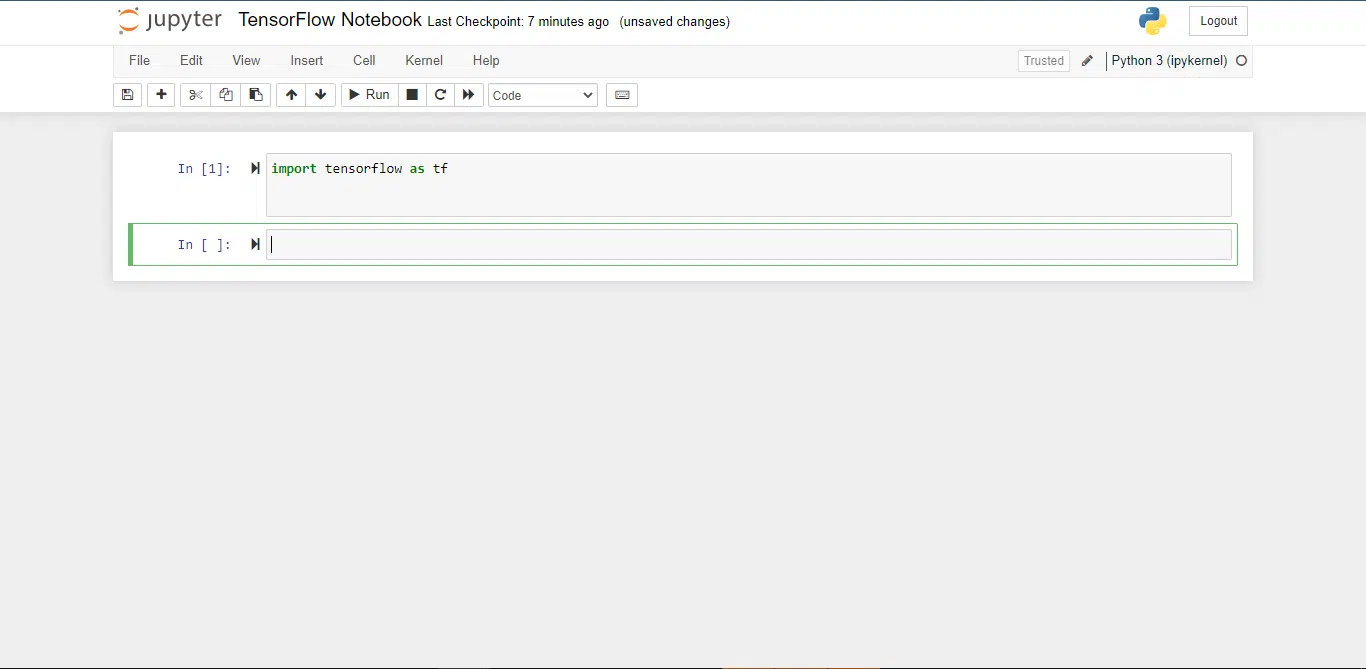 import tensorflow in jupyter notebook